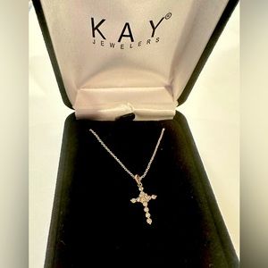 Gorgeous Dainty Kay Jewelers Moissanite cross necklace